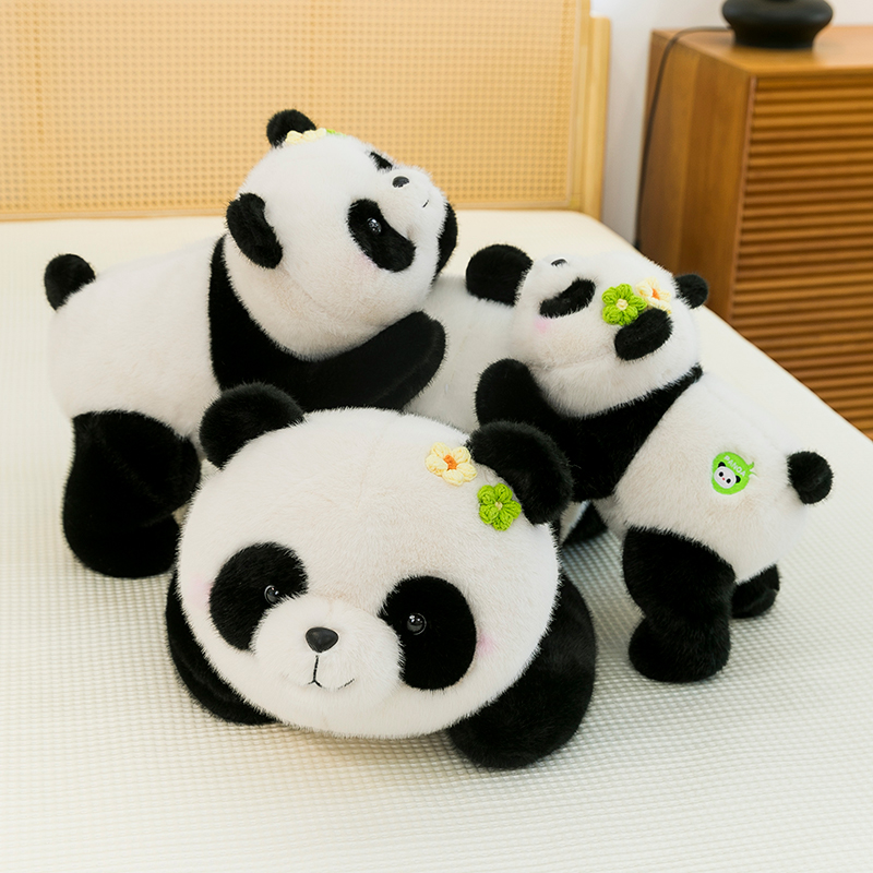 New cartoon-style fluffy panda plush toy W260306-image-1096679840