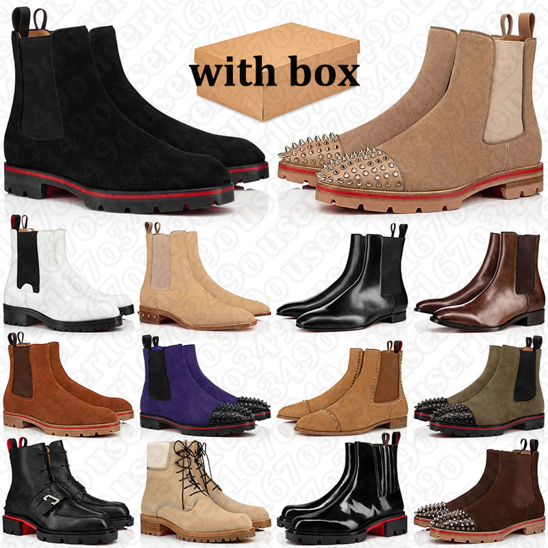 with box designer cowboy boots for men rain boot suede patent leather luxury winter snow booties mens outdoor shoes