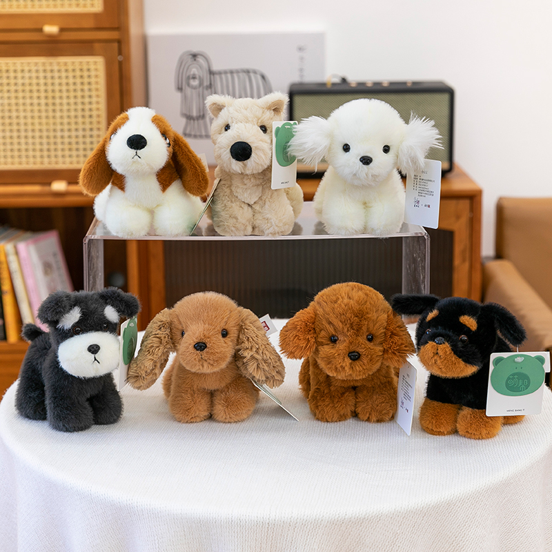 Simulated cute and adorable West Highland White Terrier plush toy Schnauzer figurine H260210-image-1094747622