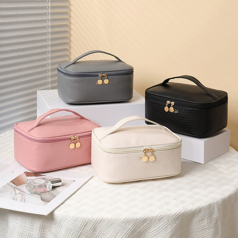 I407 A5 New PU leather cosmetic bag customized portable handheld storage bag