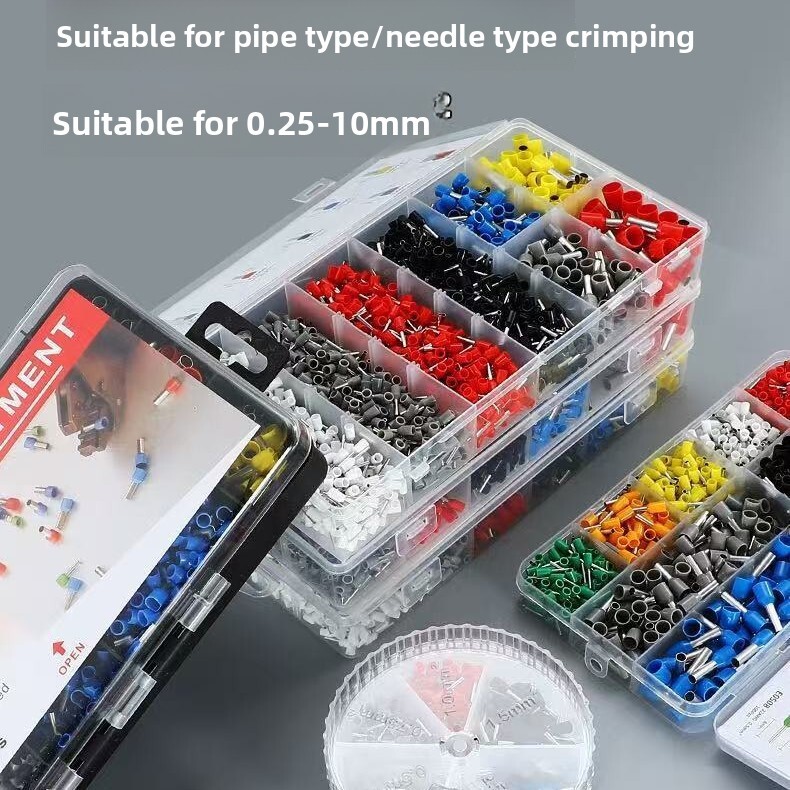 VE European Tube Type Wiring Terminal Combination Boxed Special Set Crimping Pliers 6-4-image-1070835306