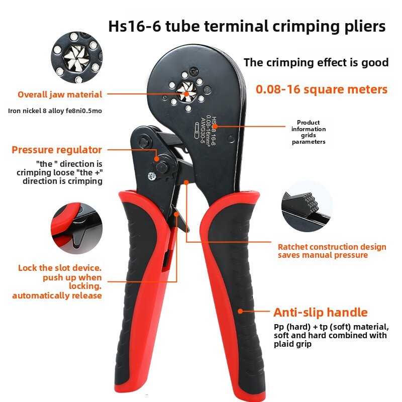 Tubular Pin Terminal Manual Wiring Mini Electrician Ratchet Tool Set Crimping Pliers-image-1070835177