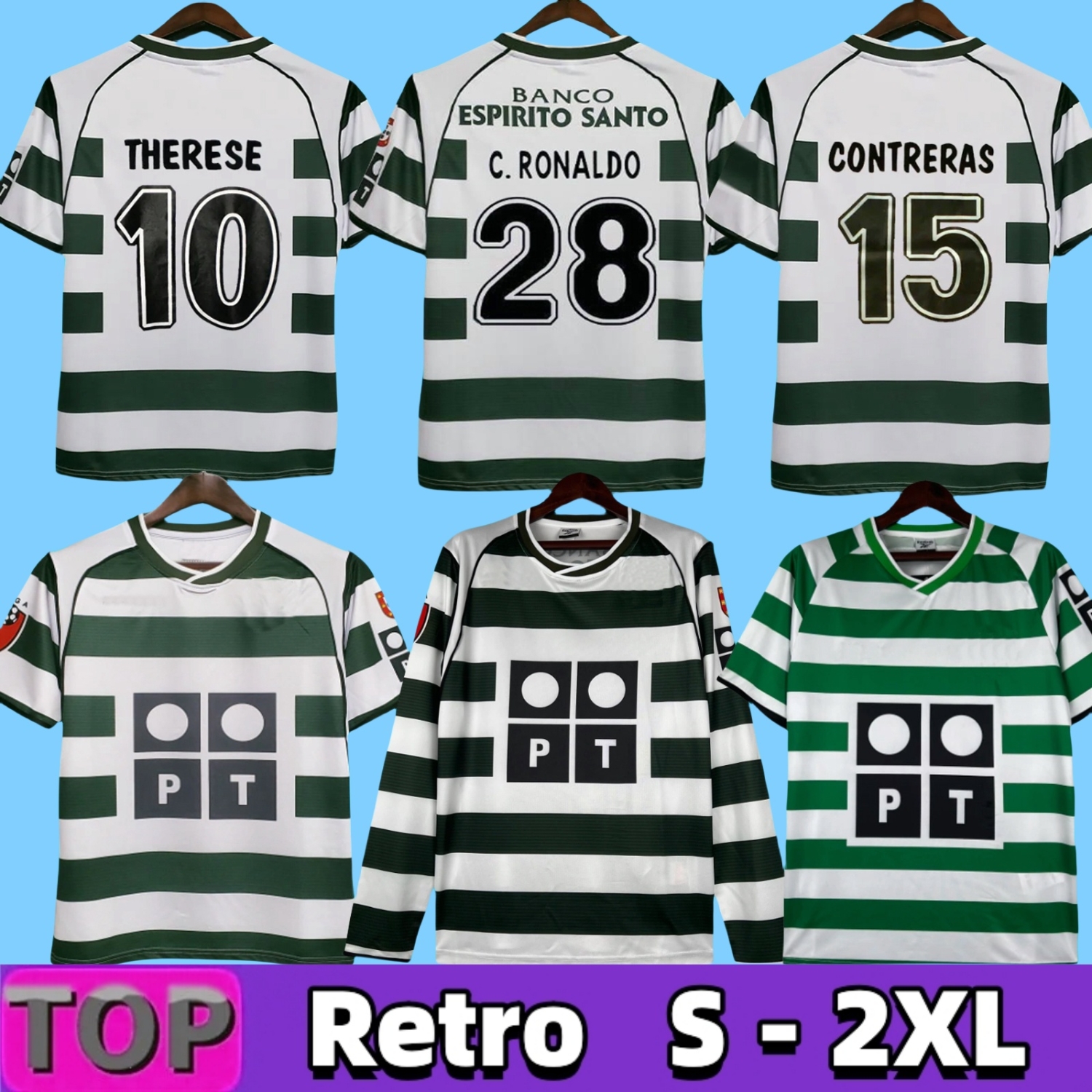 Ronaldo Sportin CP 01 02 03 04 Lisboa retro soccer jerseys Marius Niculae Joao Pinto 2001 2002 2003 2004 Lisbon Classic Vintage football shirts unif