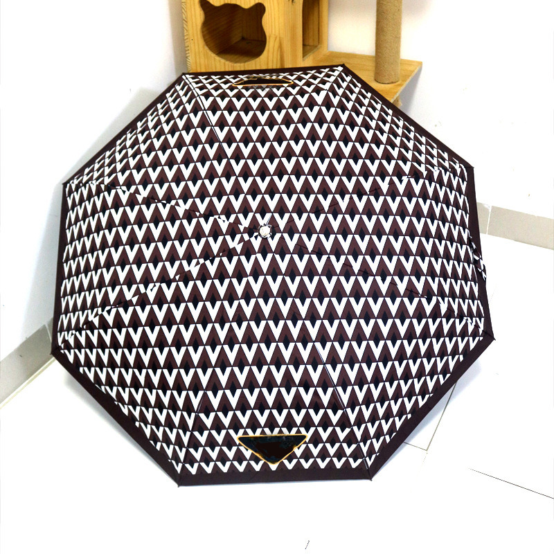 Designer umbrella three fold automatic sun protection UV protection umbrella ins umbrella M260303-image-1096023150