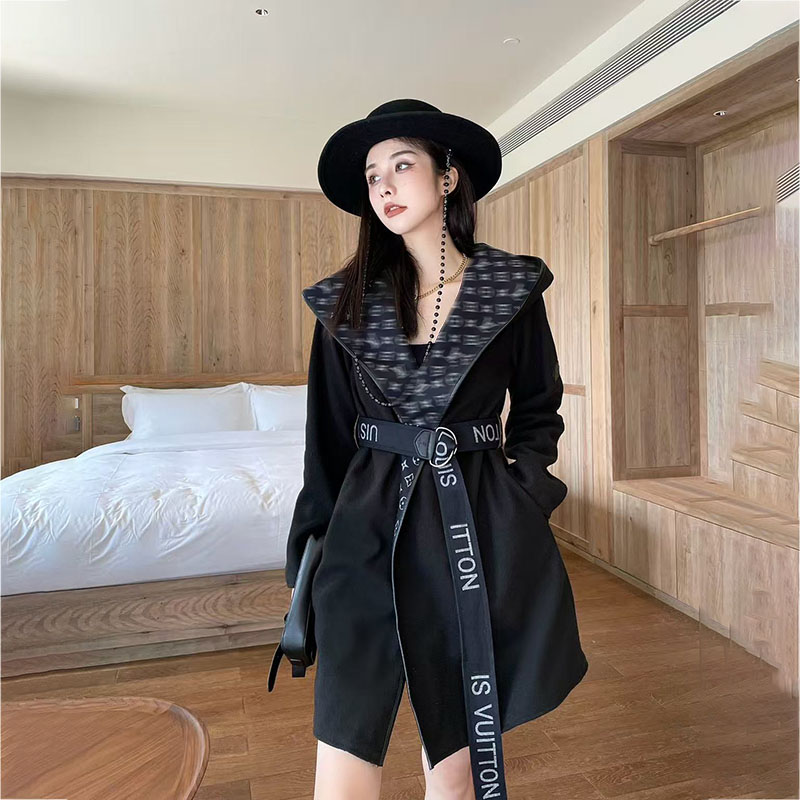 Luxury brand womens high-end new wool coat designer fashion letter pocket mink coat high quality temperament cashmere jacket loose long