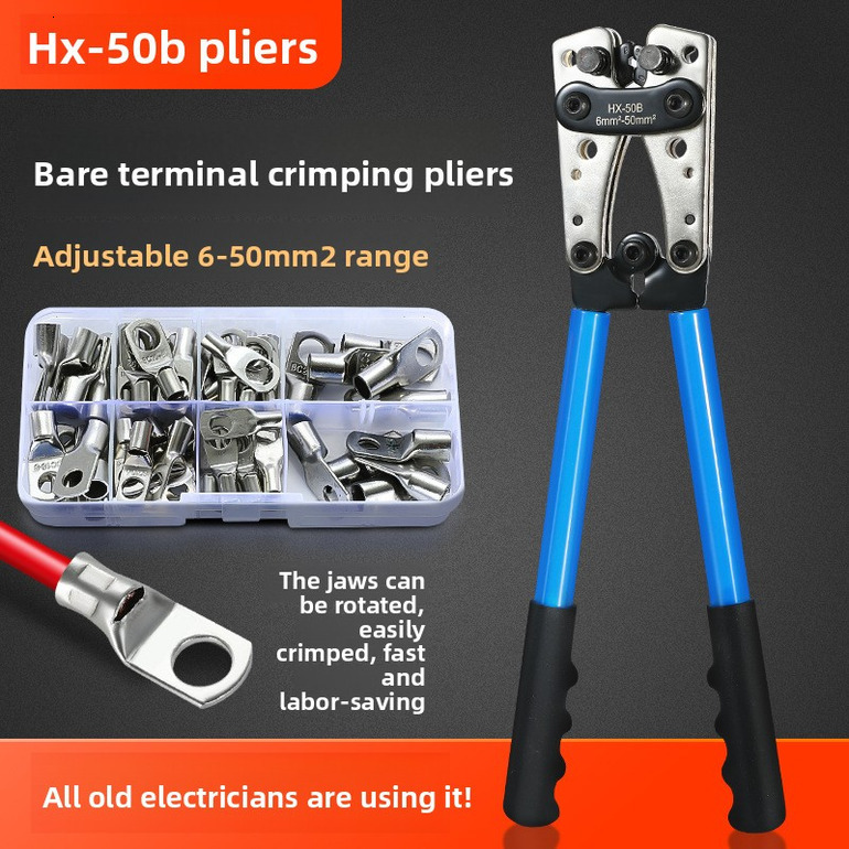 HX-50B Wire Naked Terminal YO Aluminum Cable Copper Lugs Cold Crimping Pliers 6-50mm² hot-sale products-image-1070836095