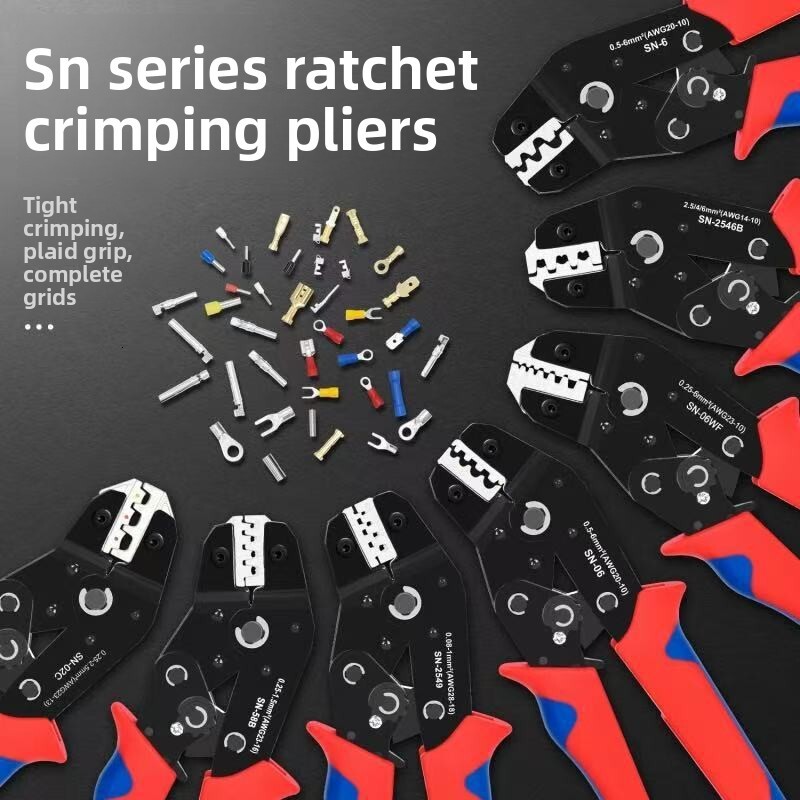 Photovoltaic SN58B Multifunctional Terminal Crimping Wire Clamp Pliers Insert Spring Cold Press Coaxial Insulated SN Copper Cable-image-1070835376