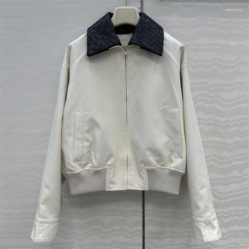 Women's Jackets Autumn 2025 Detachable Sheepskin Collar Spliced Long Sleeved Top High Quality Cotton Blend Coat Y2k