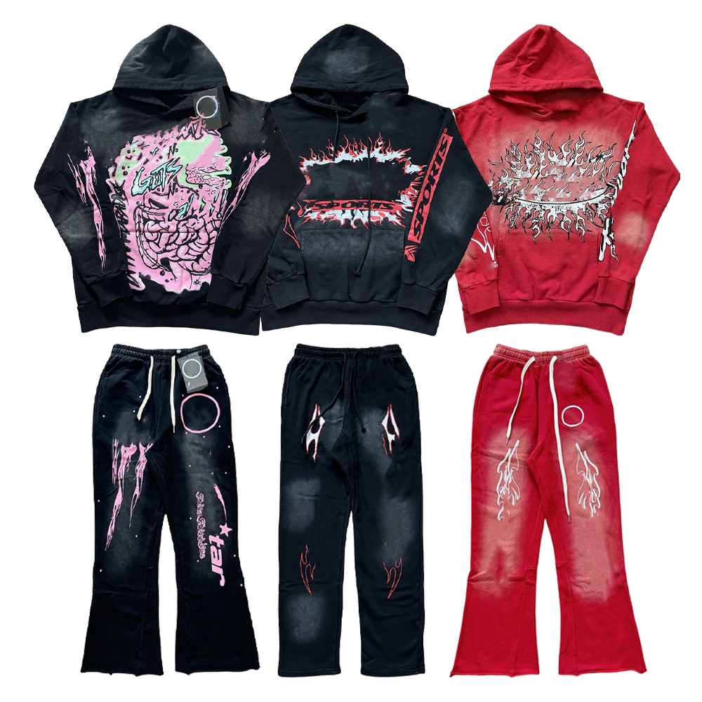 Helt Stat Designer Hoodie Mens Gothic Tracksuit Graphic Hoodies Sweatshirts imprimés Punk Fashion Womens Cotton Saisons de chenilles