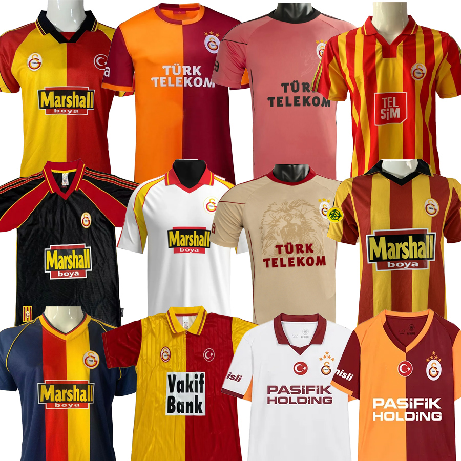 Retro Galatasaray Soccer Jerseys 1996 97 98 99 2000 01 2010 11 12 13 14 CAPONE Mens HAKAN SUKUR Home Yellow Red BARIS HAGI DROGBA SNEIJDER KEWELL Re