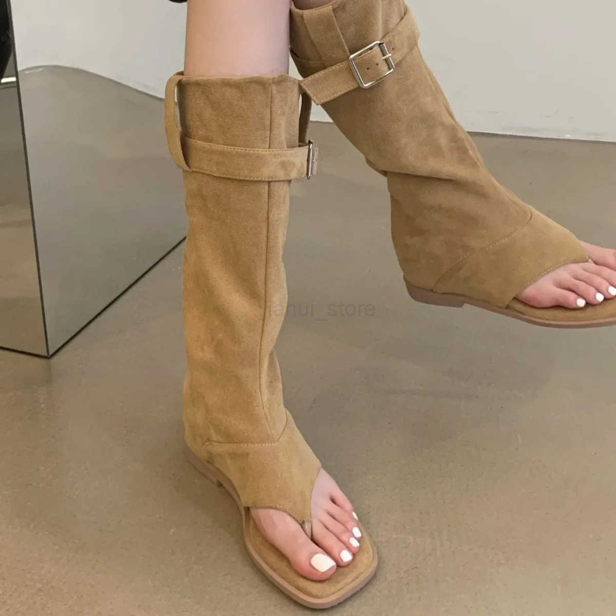 Western Cowboy Boots Womens Solid Summer Color Flip Flops Comfortable Ligtweigt Sandals Non-slip Casual Outdoor Soes M250812 M260805