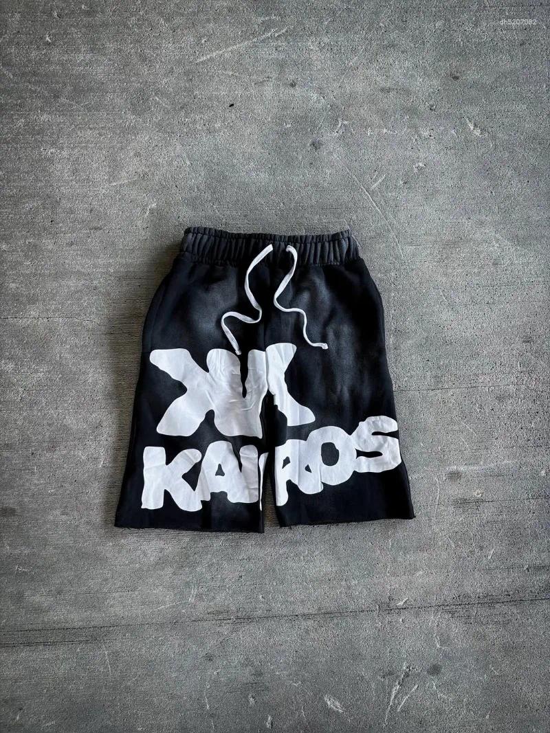 Mens Pants American Summer Fashion Loose Shorts Wide-leg Men Y2k Harajuku Retro Letter Embroidery Five-point Casual Women