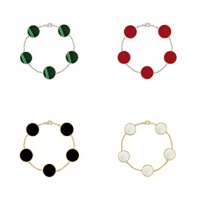 Charm Bracelets Classic Flower Bracelets Designer For Women White Mother Of Pearl Four Leaf Clover Bracelet Designer 15MM Wide 19CM Length Plated Go