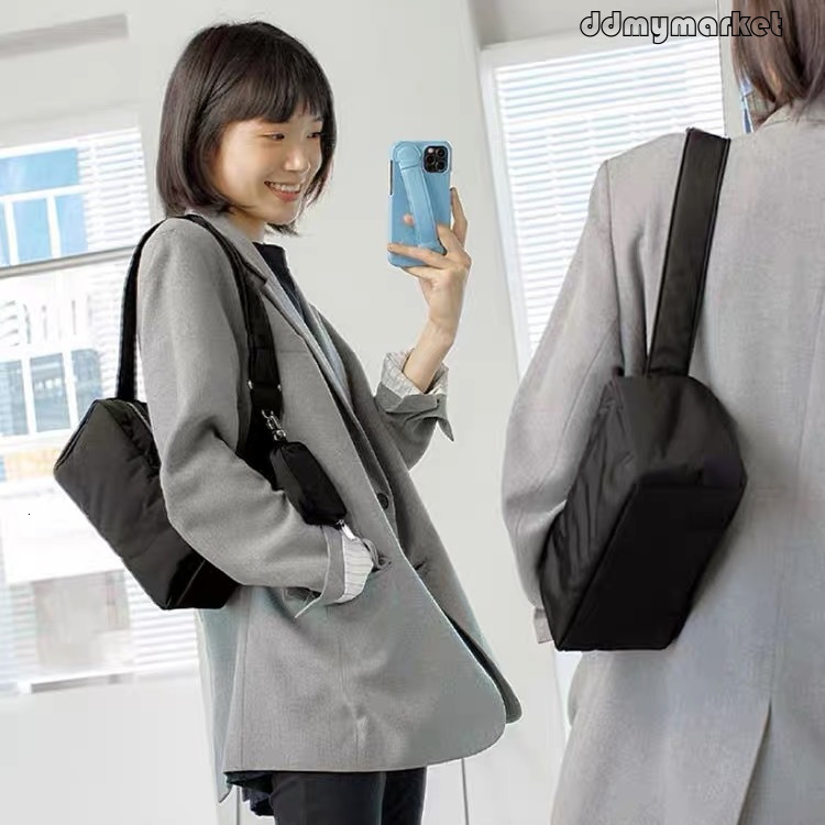 Ddmymarket Korean Style Simple Toast 2025 New Sports Luggage Gym for Women Nylon Fabric Large Capacity Canvas Bag