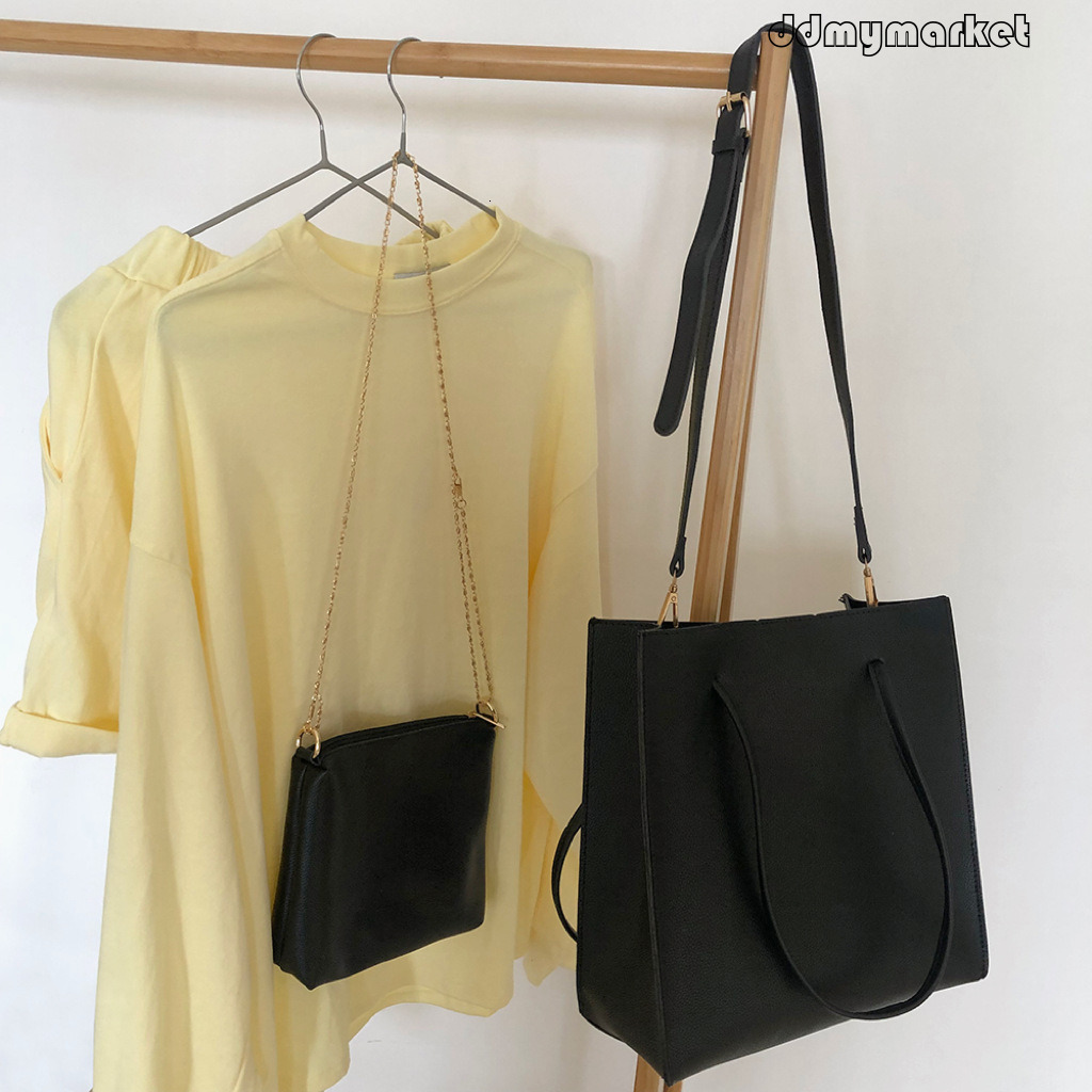 Ddmymarket 2025 New Fashion Korean College Style Square Handheld Crossbody Large Capacity Simple Single Shoulder Mother-Daughter Bag for Women