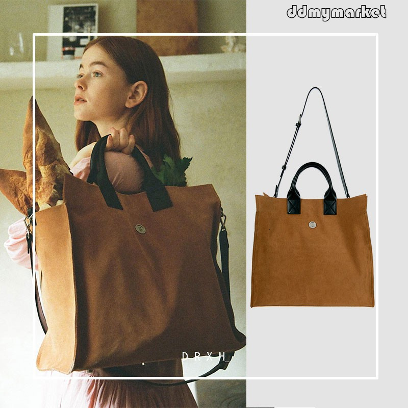 Ddmymarket Large Capacity Business Commuter Handbag Crossbody Dual-use 2025 Autumn Winter Suede Tote Bag for Women
