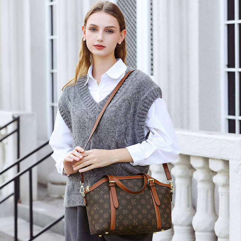 2025 Free Shipping Designer Women's MKF Handbag Texture Handbag Retro Printed Pattern Women's Bag Gift Fashion Trend Shoulder Bag 6698