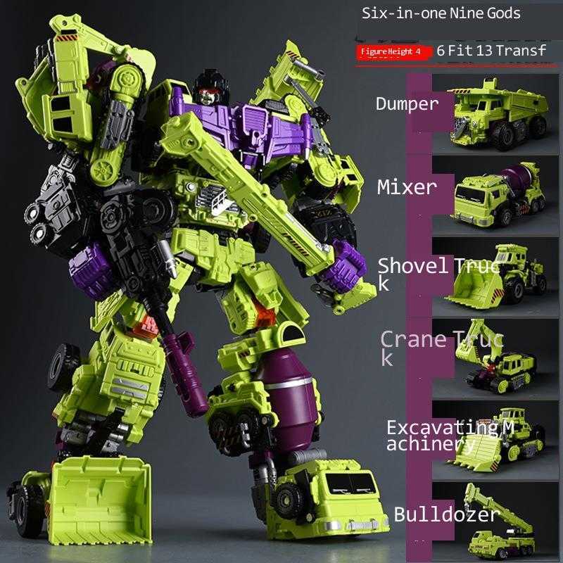 Children's Transforming Robot Large Toy King Kong Six-in-One Mighty God Boy Car Sky Pillar Figure Set Z250805-image-952088198