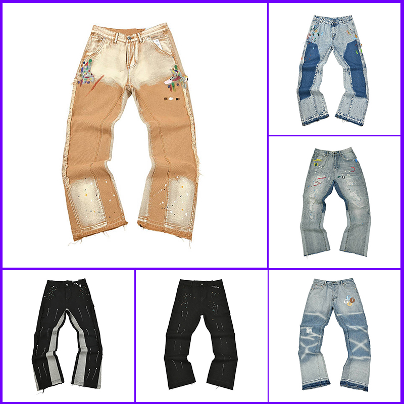 Designer Men's Jeans Streetwear Hip Hop Cartoon Graphic Print Vintage Baggy Black Pants Men Women High Wide Leg Trousers Jeans