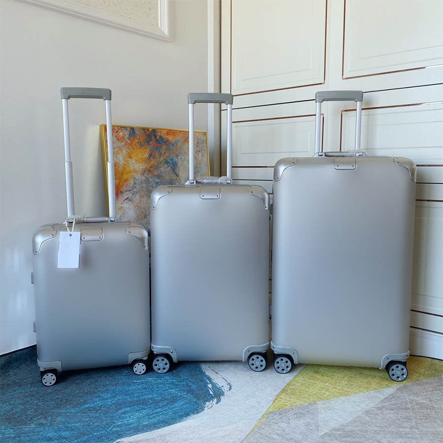 Designer Suitcase Carry On Luggage with Wheels Aluminium Alloy Boxes Large Capacity Suitcases Trolley Case Bag Suitcase Boarding Case Cabin Trunk-image-1038133616