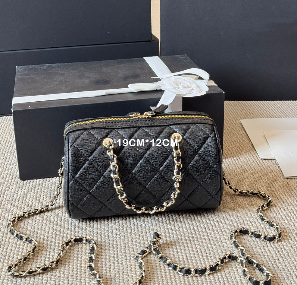 Sac de bowling Boston Sac de bowling pour femmes caviar cuir en cuir en cuir en cuir caviar en cuir en cuir en cuir
