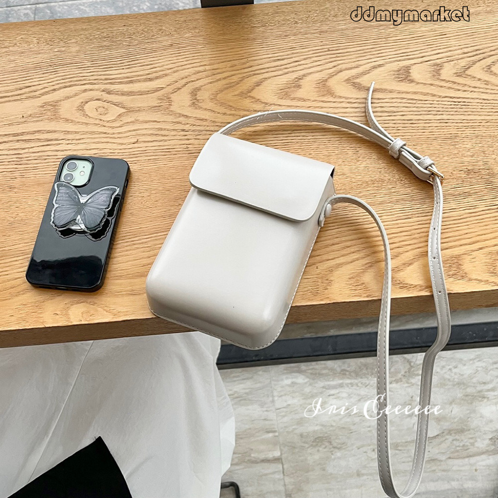 Ddmymarket Phone for Women, Korean Small Square Bag, Guangzhou Vertical Single Shoulder Crossbody Solid Color Box Bag