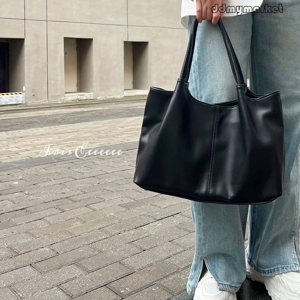 Ddmymarket Korean Style Casual Capacity Design Versatile Large Tote Work Commute Class Single Shoulder Bag for Women