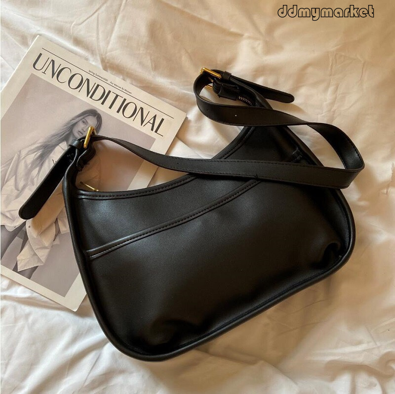 Ddmymarket 2025 New Korean and Japanese Style Pleated Saddle Ins Versatile Crescent Wide Strap Large Capacity Single Shoulder Crossbody Women's