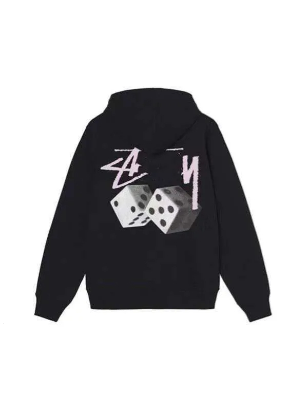 Stussysshirtsly Hoodie Designer Pullover Relax Oversized Classic Trend Letter 8 Ball Print Dice Pattern Streetwear Graphic Hoody High Quality Studed