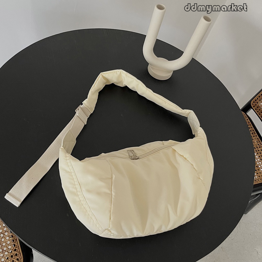 Ddmymarket Crossbody for Women 2025 Spring Summer New Large Capacity Dumpling Down Cotton Casual Simple Versatile Shoulder Bag