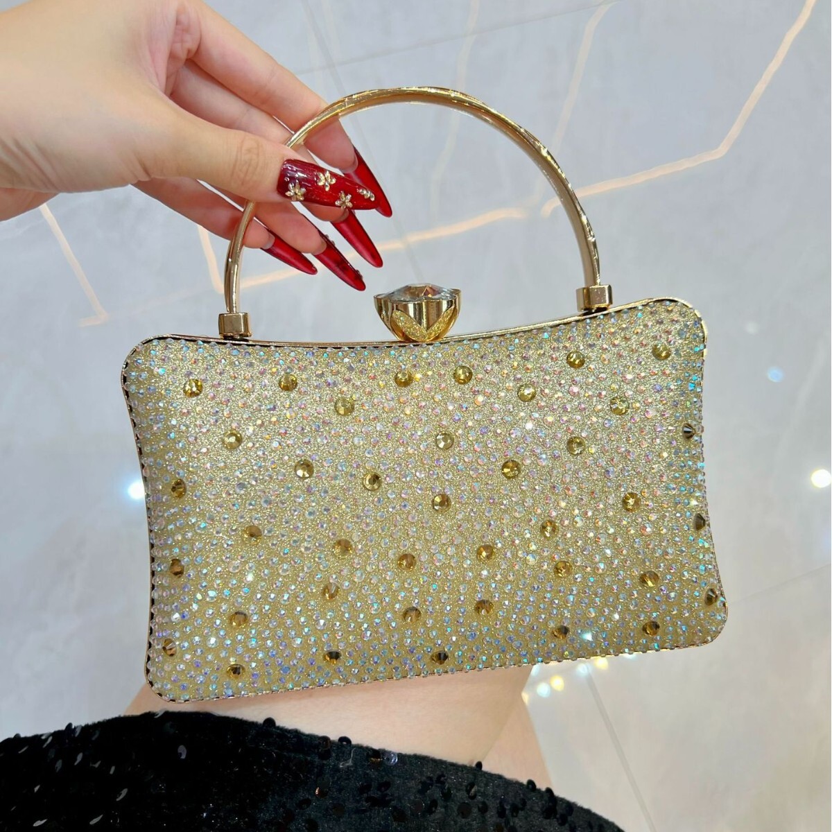 new cross border shiny rhinestone women s handbag elegant fashion bag evening wear shoulder bag designer bag crossbody bag