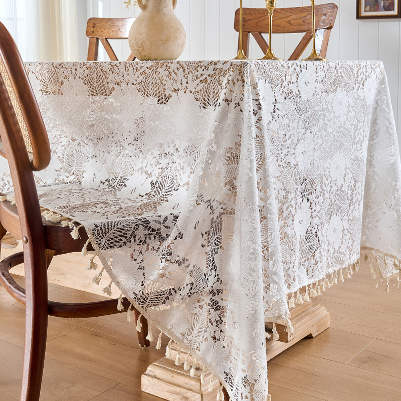 Pastoral lace tablecloth rectangular tablecloth household coffee table cover cloth non-slip wear-resistant QL9Q01-image-1071158345