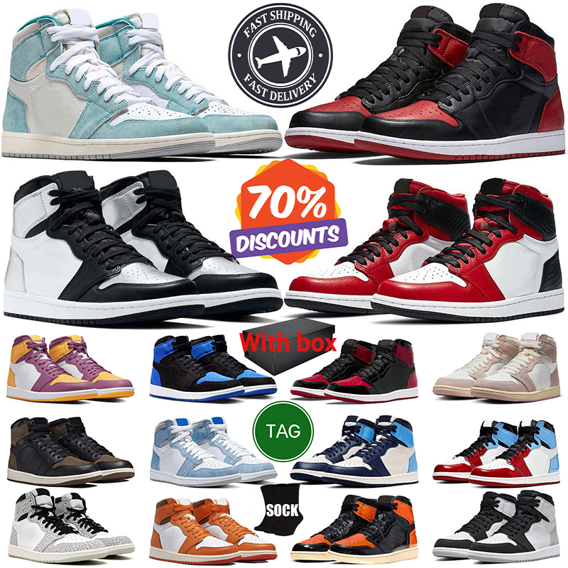 Basketball Shoes 1 1s High Designer Shoe Sport Sneakers Satin Bred Patent Royal Lost Found UNC Reimagined Rebellionaire Varsity Red Fragment Fashion