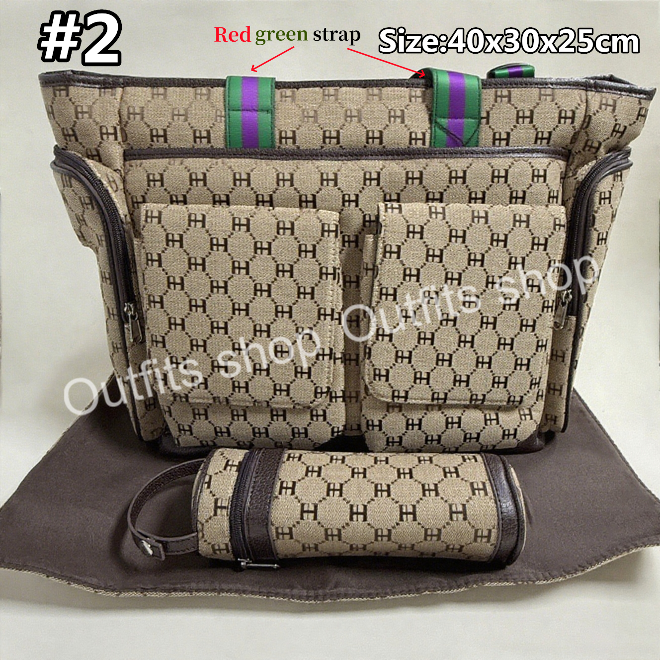 Women Canvas Diaper Bags with extra changing mat water bottle bag Baby Nappy Bags 36cm-40cm Mother Handbag-image-914612254