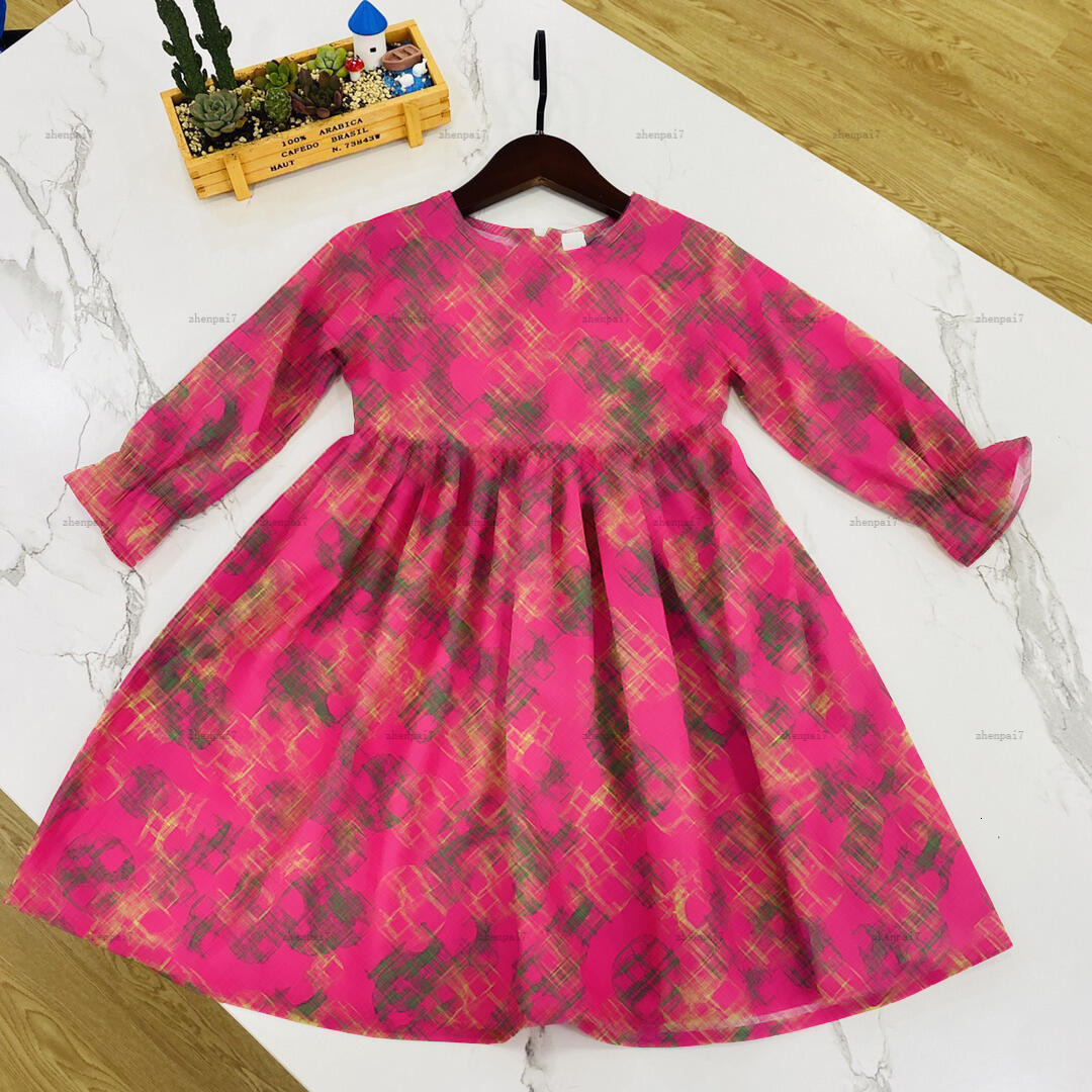 Top girls dress Colorful letter print princess dress kids designer clothes partydress baby autumn skirt A200X06N000-image-1071110214