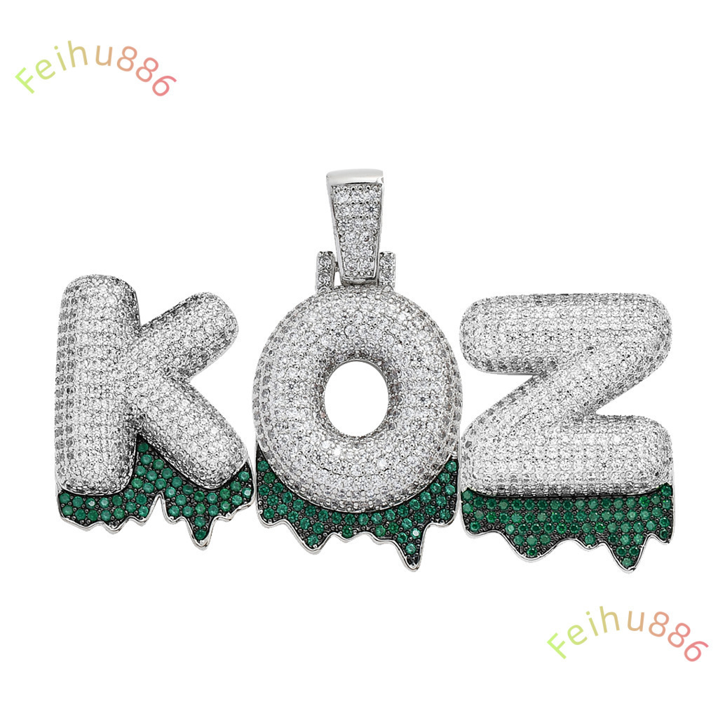 2025 new Custom Hiphop Pendant 925 Sterling Silver Name Dripped Moissanite Letter Pendant Necklace Hip Hop Charm Real Gold Platinum