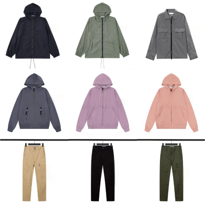 Veste cargo pour homme, pantalon cargo, pull à capuche, fermeture éclair, sweat-shirt à capuche, boussole de printemps, manches avec badge, mante