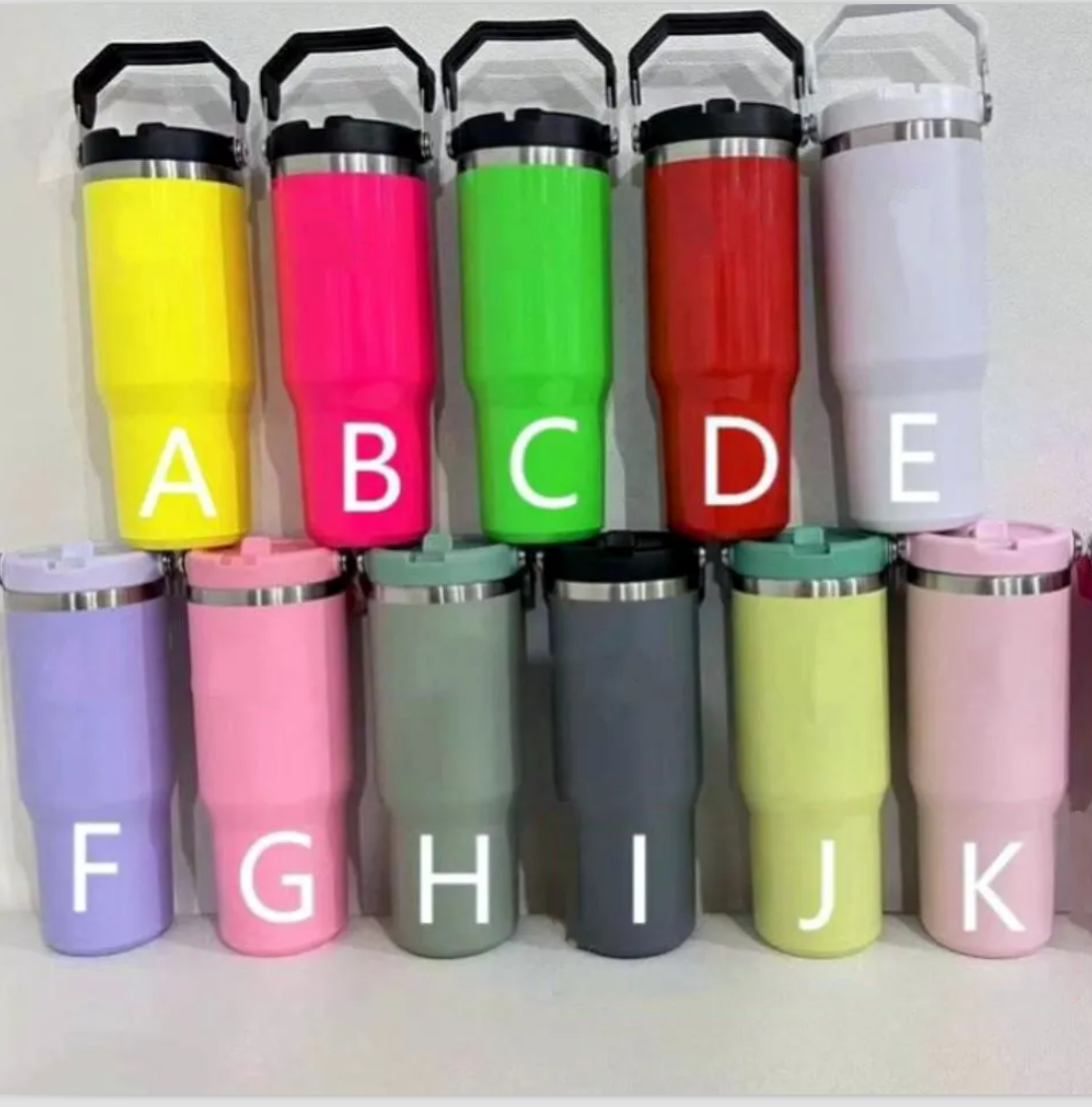 US STOCK Bottles 30oz 20oz Cups Heat Preservation Stainless Steel Outdoor Large Capacity Tumblers Reusable Leakproof Flip Cup Water Bottle Outside M
