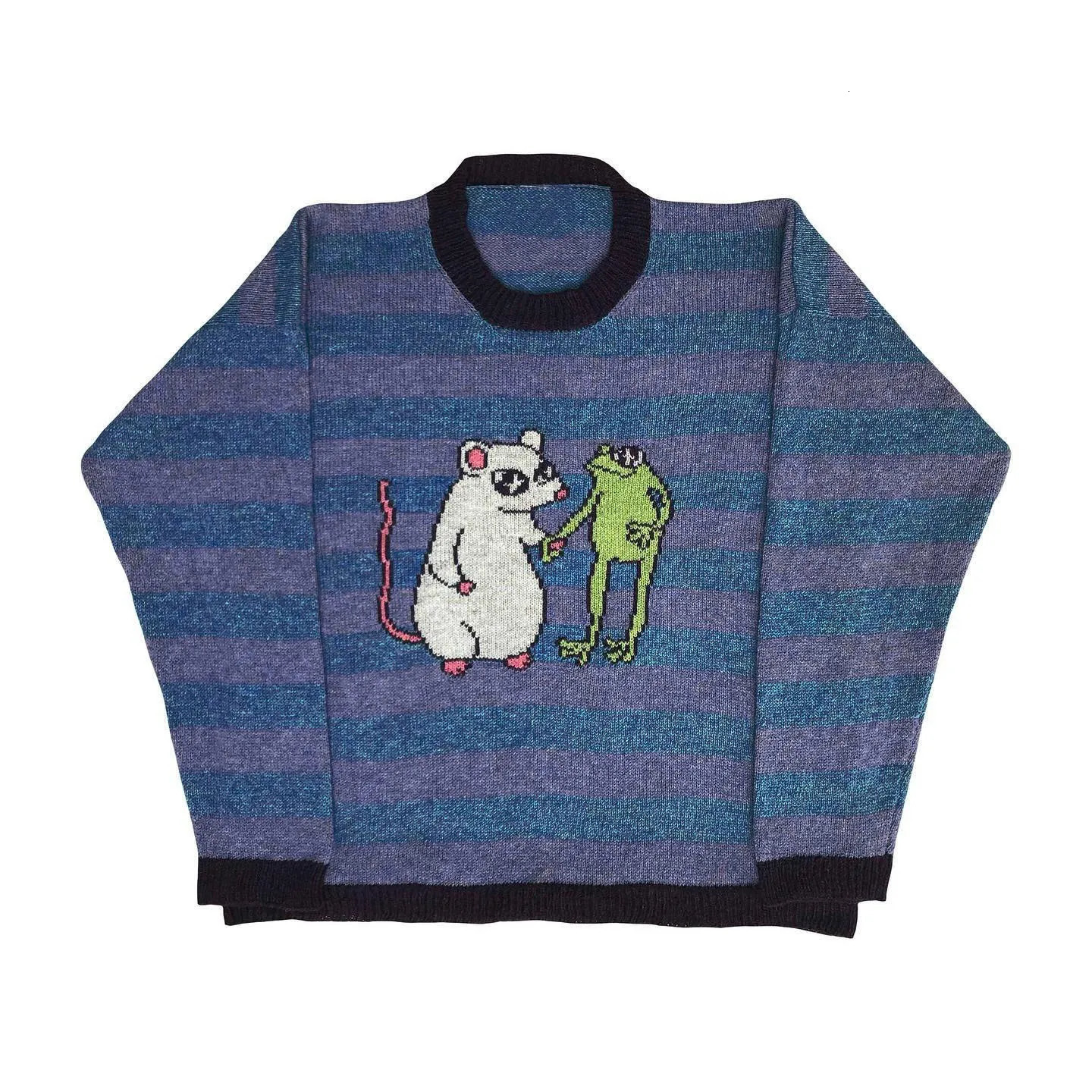 Kawaii Streetwear Harajuku y2k Oversized Vintage Anime Knitted gothic Sweaters Pullover Unisex pullover women ins cartoon warm 250809BJ