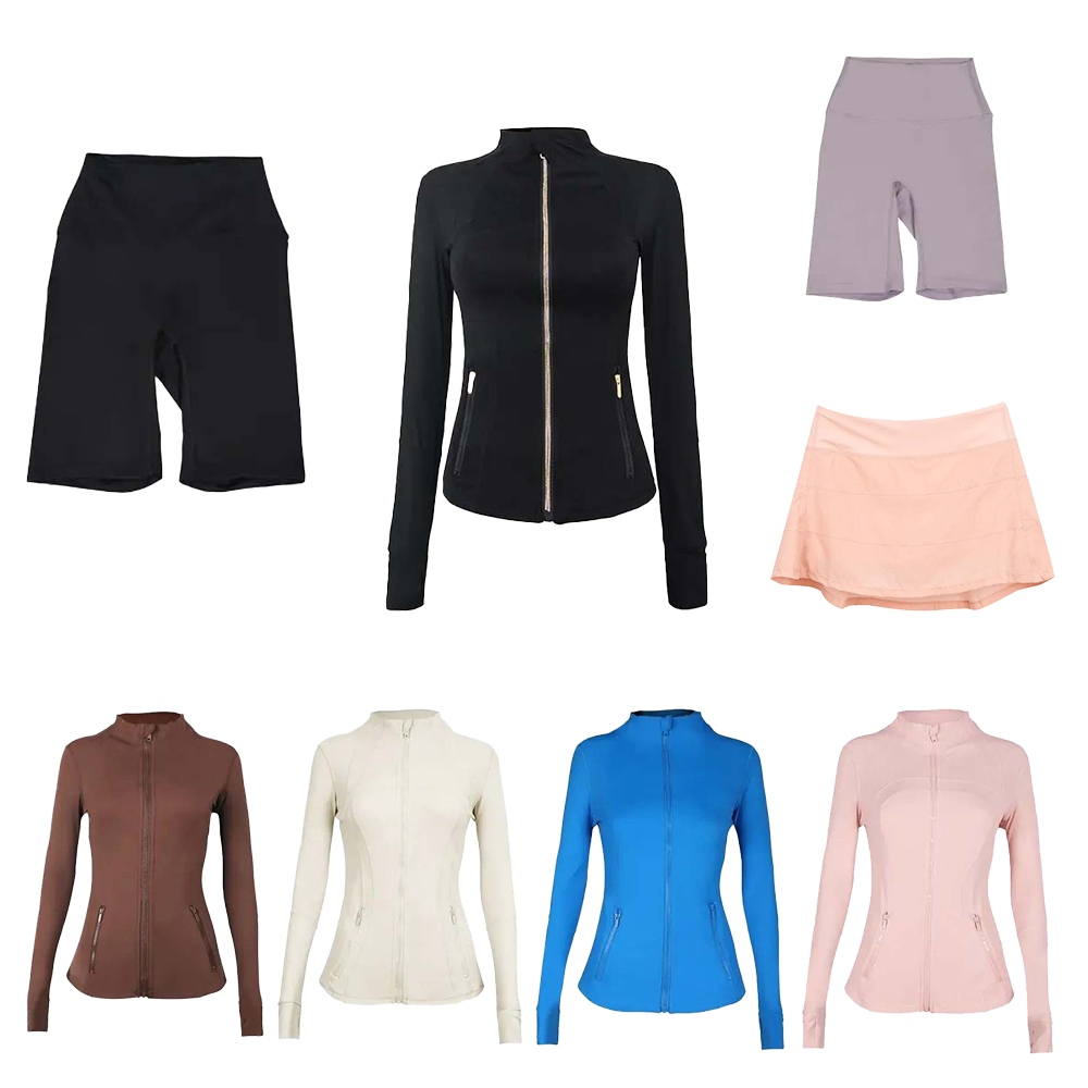 2025 10A Gym sets Jackets and shorts Yoga Jackets Workout Elastic Waist leggings Fitness quick dry fitness Activewear Sweatshirt Zip sets jackets-image-1071184402