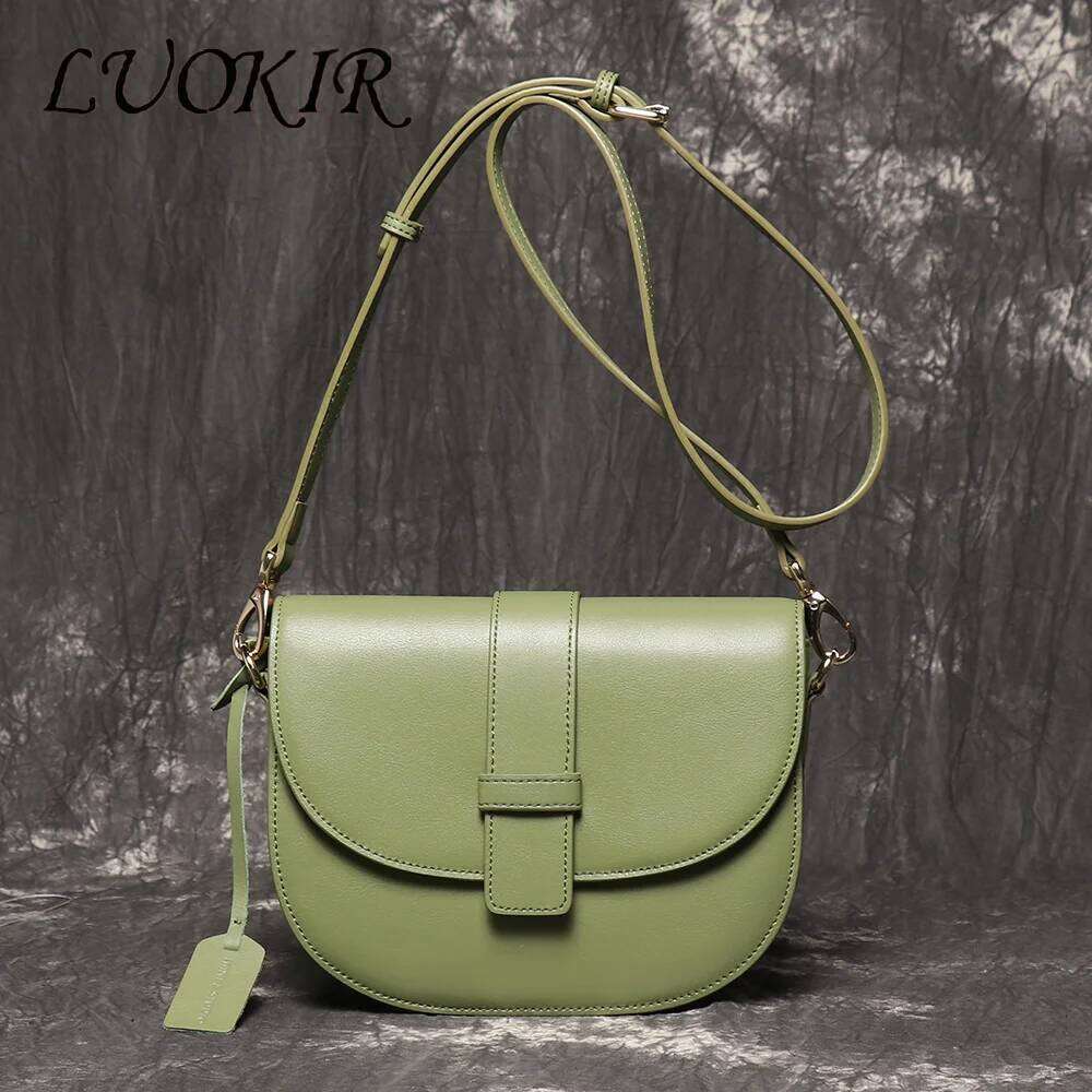 Designer Luxury LUOKIR New Women S Genuine Leather Shoulder Crossbody Fashionable Versatile Envelope Half Moon Shell Phone Bag
