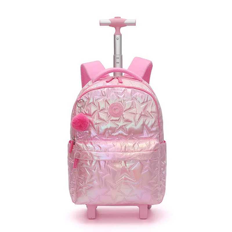Sac à école de roue Ensemble de 18 pouces élève Roll Up Sac à dos Trois 3 colis crayon avec un pendentif en fourrure élégant léger x250815