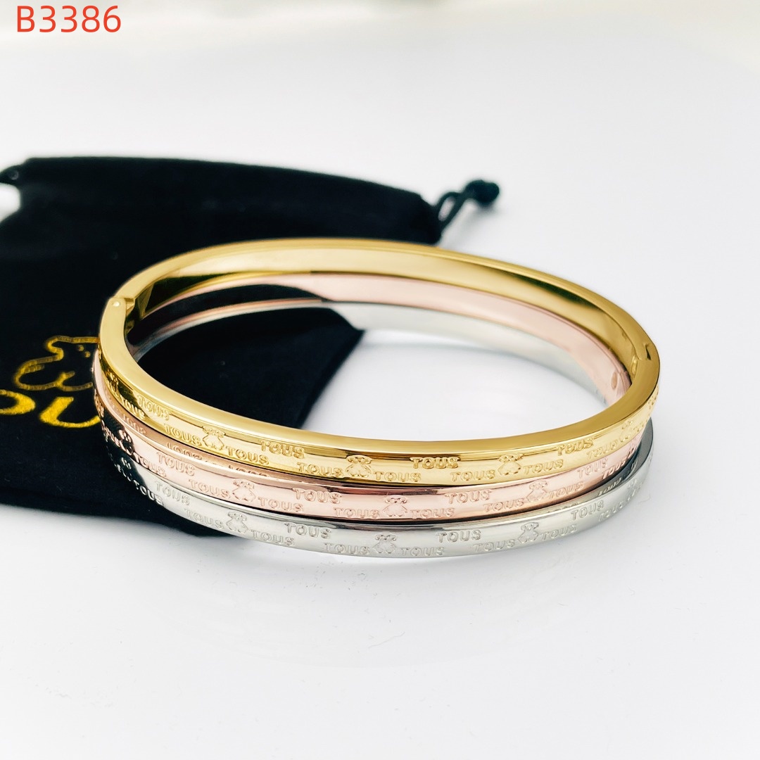 Fashion Women Men Silver Rose Gold Bear Stainless Steel 3PCS Sets Flower Heart Letter Bangle Bracelets Jewelry Pulsera Gift