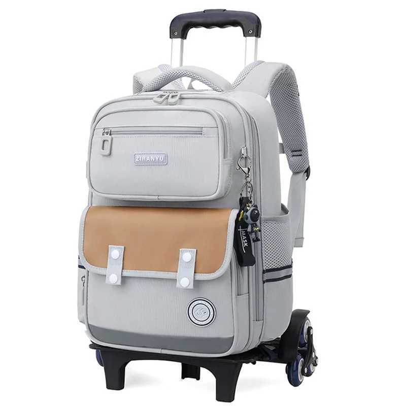 New Rolling Backpack for Boys Elementary School Bag with Wheels Backpacks for Women Travel Trolley Bag 2 and 6 Wheels Backpack X250815