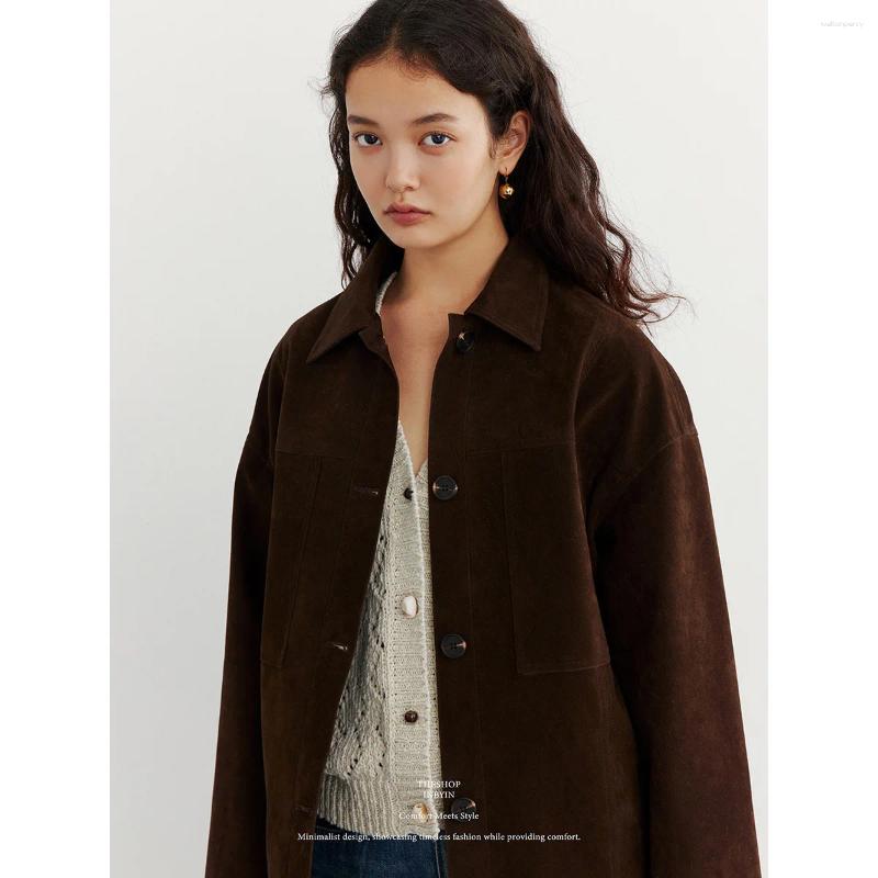 Vestes pour femmes Lace-Up Cargo en daim chemises veste pour les femmes Remplissage du collier Automne