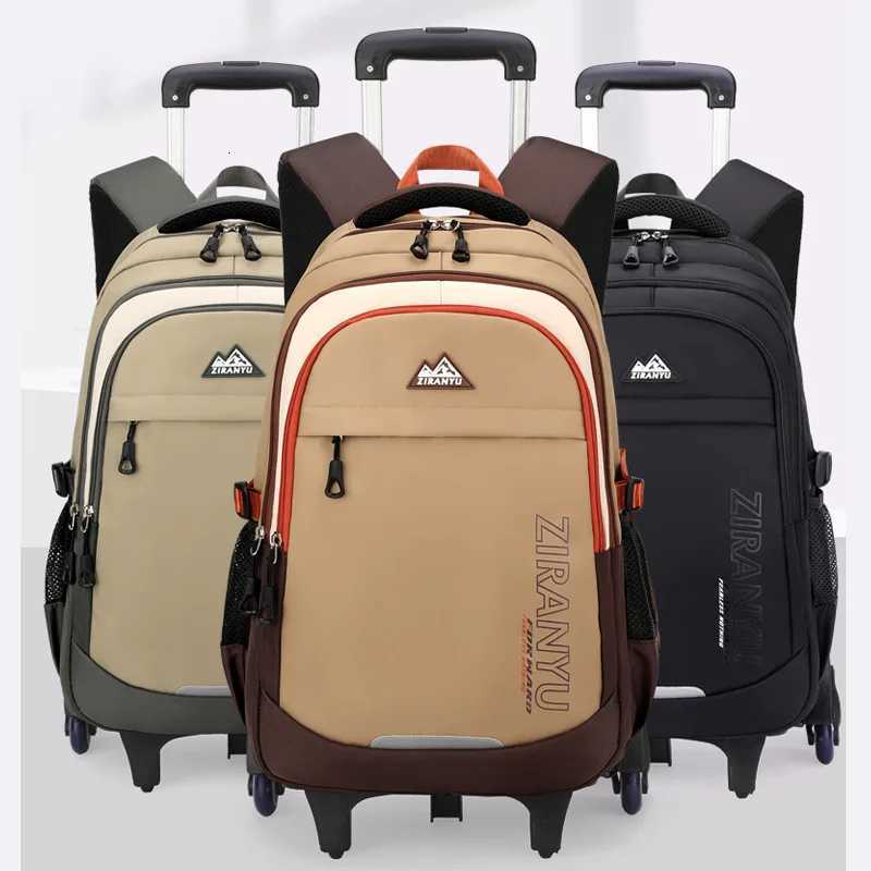 2/6 Wheels Boys With Luggage Book Bag for Girls Trolley Schoolbag Kids Wheel School Backpacks Removable Children School Bags X250815