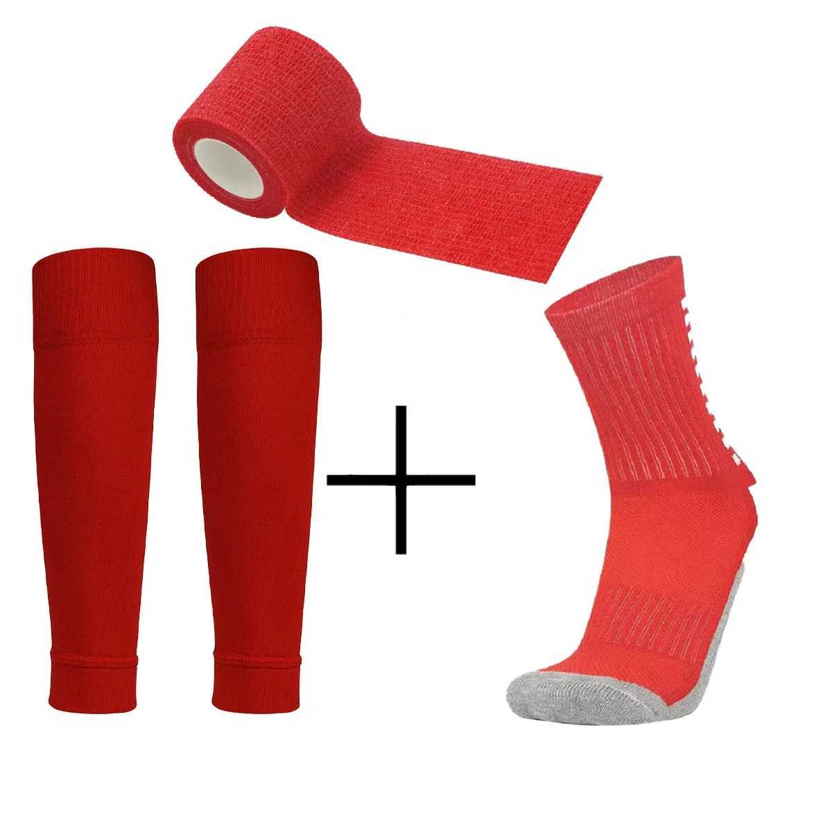 Sac à casse-cordon en 3 pièces chaussettes de football pour hommes et femmes tibia pads sportifs d'entraînement de jambe de jambe poignée de foot