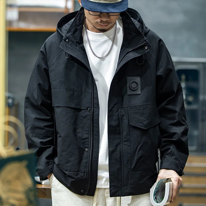 Spring and autumn mens cargo jacket coat large size fashion loose casual 250814