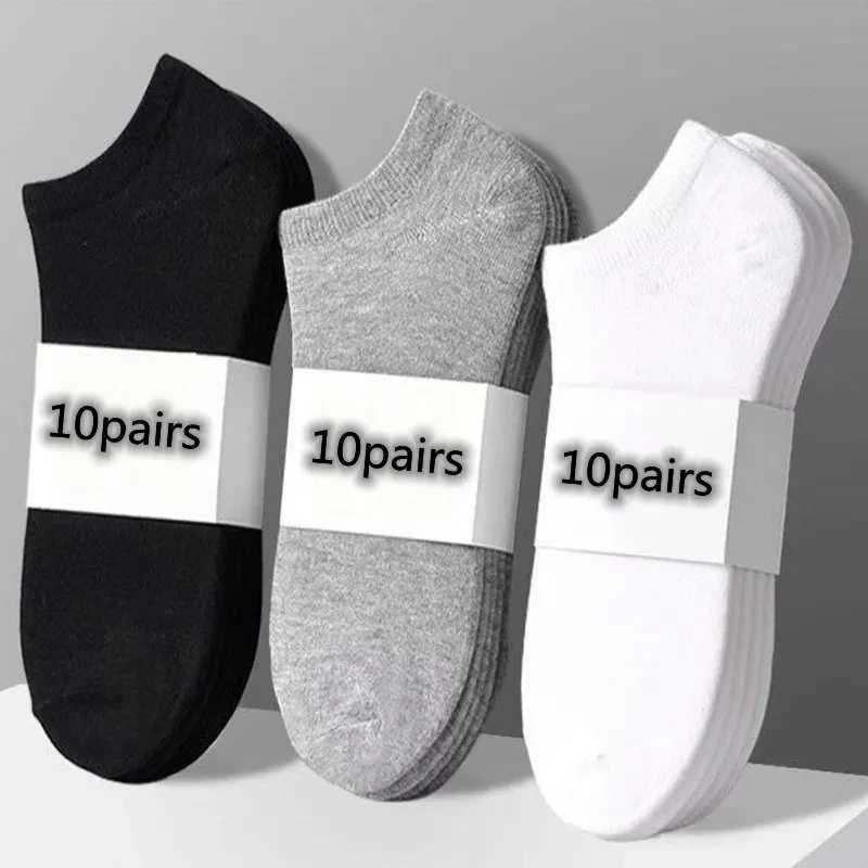10pairs / Low Black And White Gray Mens Socks Mens Breathable Sports Socks Mens Short Socks Womens Socks EU37-44 W250815