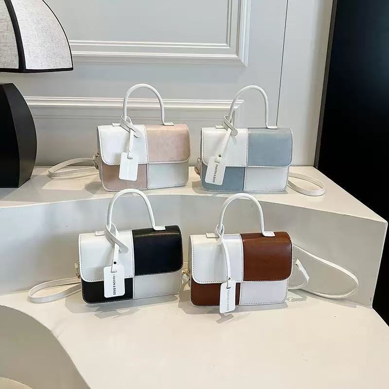 This Year's Fashion Patchwork Texture Handbag 2025 Summer Commuting Stylish Single Shoulder Crossbody Small Square Bag Trendy